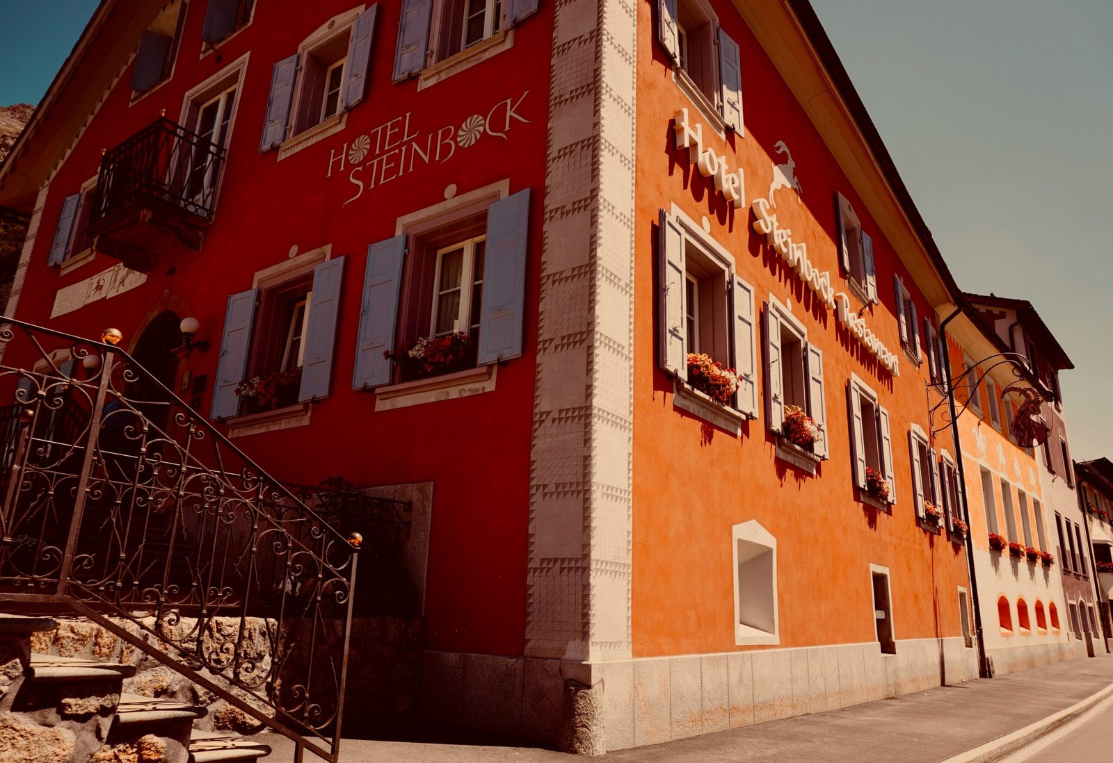 red and white concrete building